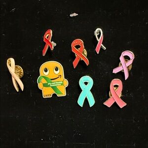 Colorful Awareness Ribbon Pins Set
